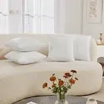 Deconovo Soft Blank Cushion Covers - Faux Linen Pillow Covers Throw Pillow Cases for Sofa, 20x20 inch, Natural White Set of 4 CA