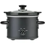 Mainstays 2 qt Slow Cooker, Matte Black Finish, Removeable Stoneware Pot, Model Ms54100112165b