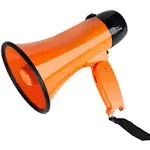 MyMealivos Portable Megaphone Bullhorn 20 Watt Power Megaphone Speaker Voice and Siren/Alarm Modes with Volume Control and Strap (Orange)