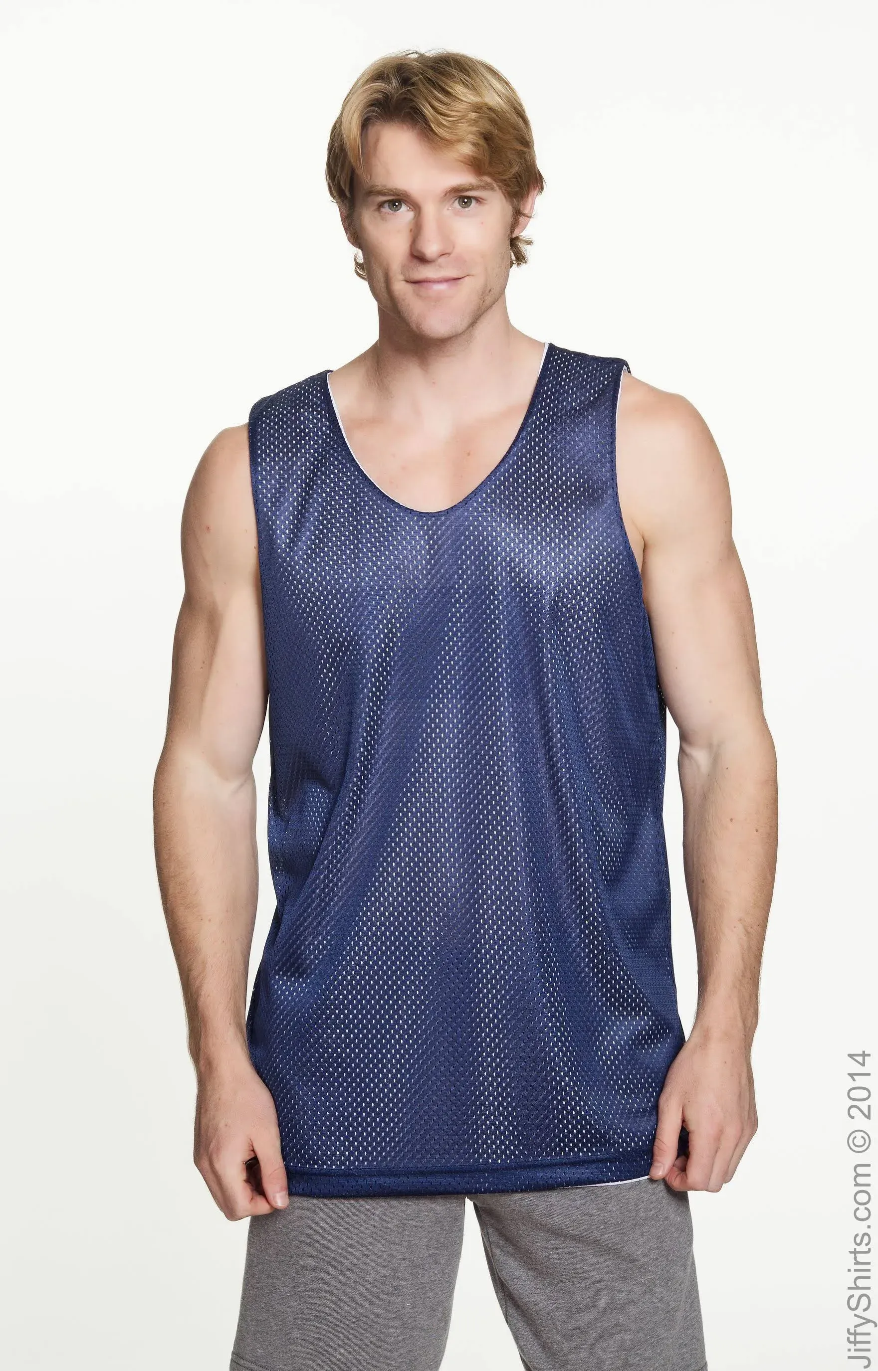 A4 NF1270 Reversible Mesh Tank - Navy/White - M