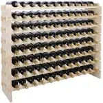 Smartxchoices 96 Bottles Stackable Modular Wine Rack, 8-Tier Wooden Wine Storage Rack Freestanding Wine Holder Display Shelves, Wobble-Free Shelves, Solid Wood