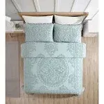 Beatrice Home Fashions Medallion Chenille Bedspread Full Blue