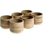 Cedar and Ink Bamboo Tealight Candle Holder Rustic Centerpiece 1.5&#034; 6 Pack