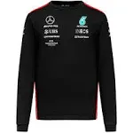 Mercedes AMG Petronas F1 2023 Men's Long Sleeve Driver T-Shirt - Black/White