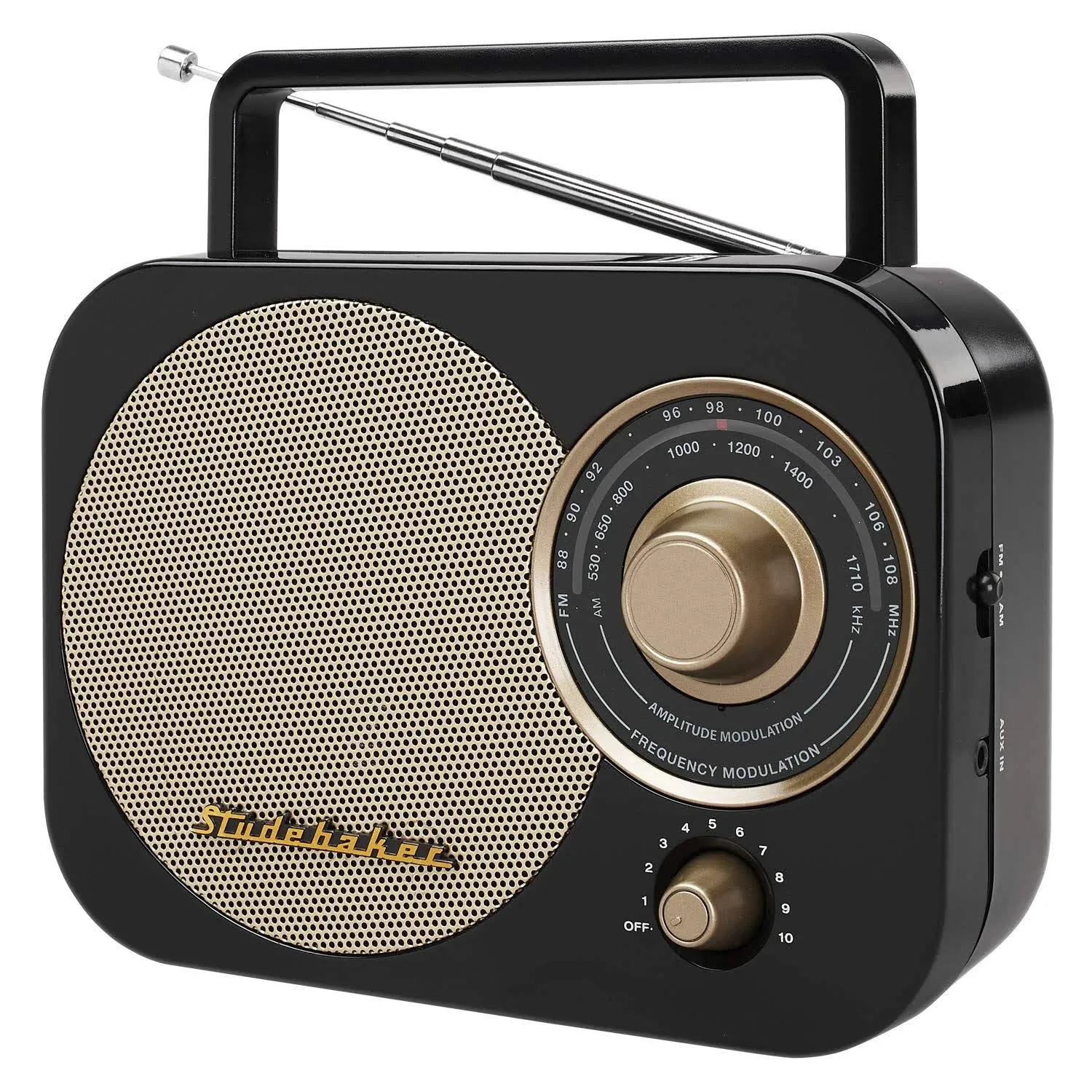 Studebaker Portable AM/FM Radio (Black)