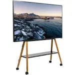 Vivo Rolling Easel Studio TV Floor Stand with Shelf, Fits 49" to 75" Screens