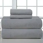 Pointehaven Heavy Weight Flannel Cotton Sheet Set, King, Heather Gray