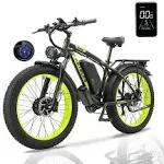 2000W Electric Bike for Adults ebike 35MPH Electric Bicycle AWD Dual Motor Electric Mountain Bike 26" Fat Tire Ebike with 48V 23AH Removable Battery, All Terrain Hydraulic Disc Brake