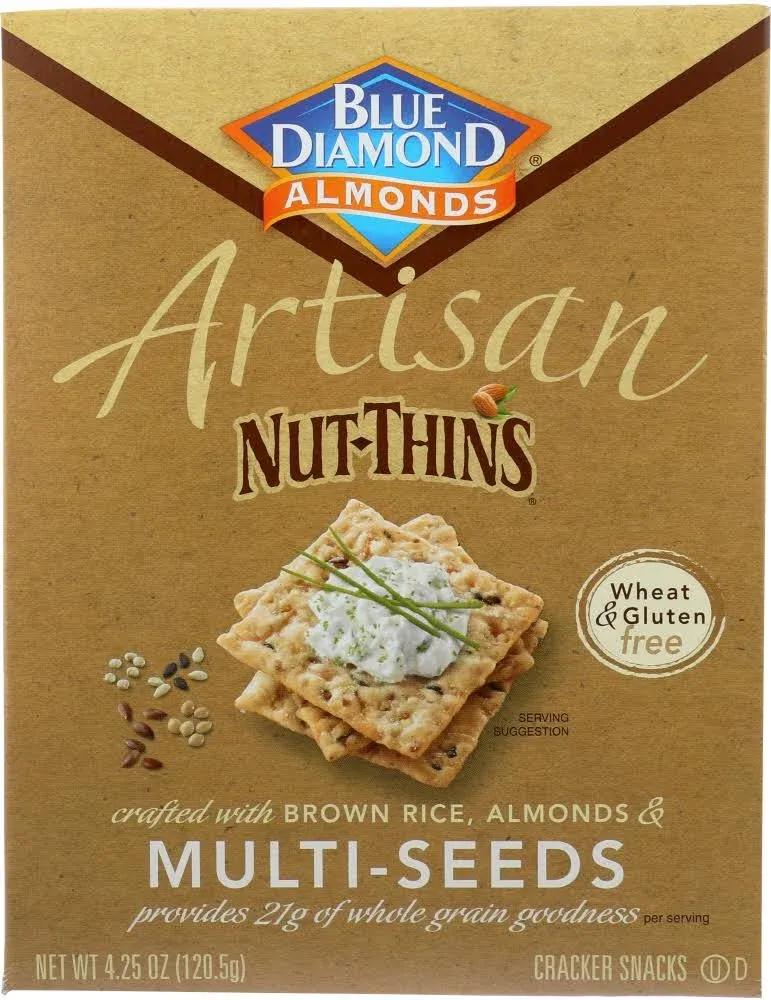 Blue Diamond Artisan Nut Thins Flax Seeds Crackers