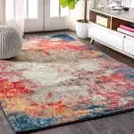 JONATHAN Y Contemporary Pop Modern Abstract Cream/Blue 5 ft. x 8 ft. Area Rug CTP107A-5