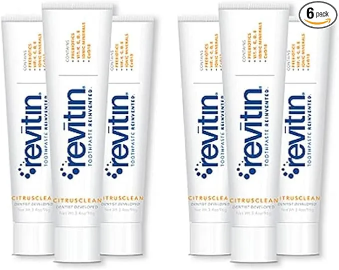 2 Pack Revitin Natural Toothpaste and Prebiotic Oral Therapy Pack of 3