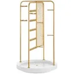 SONGMICS Rotating Jewellery Stand with A Bottom Tray Champagne Gold