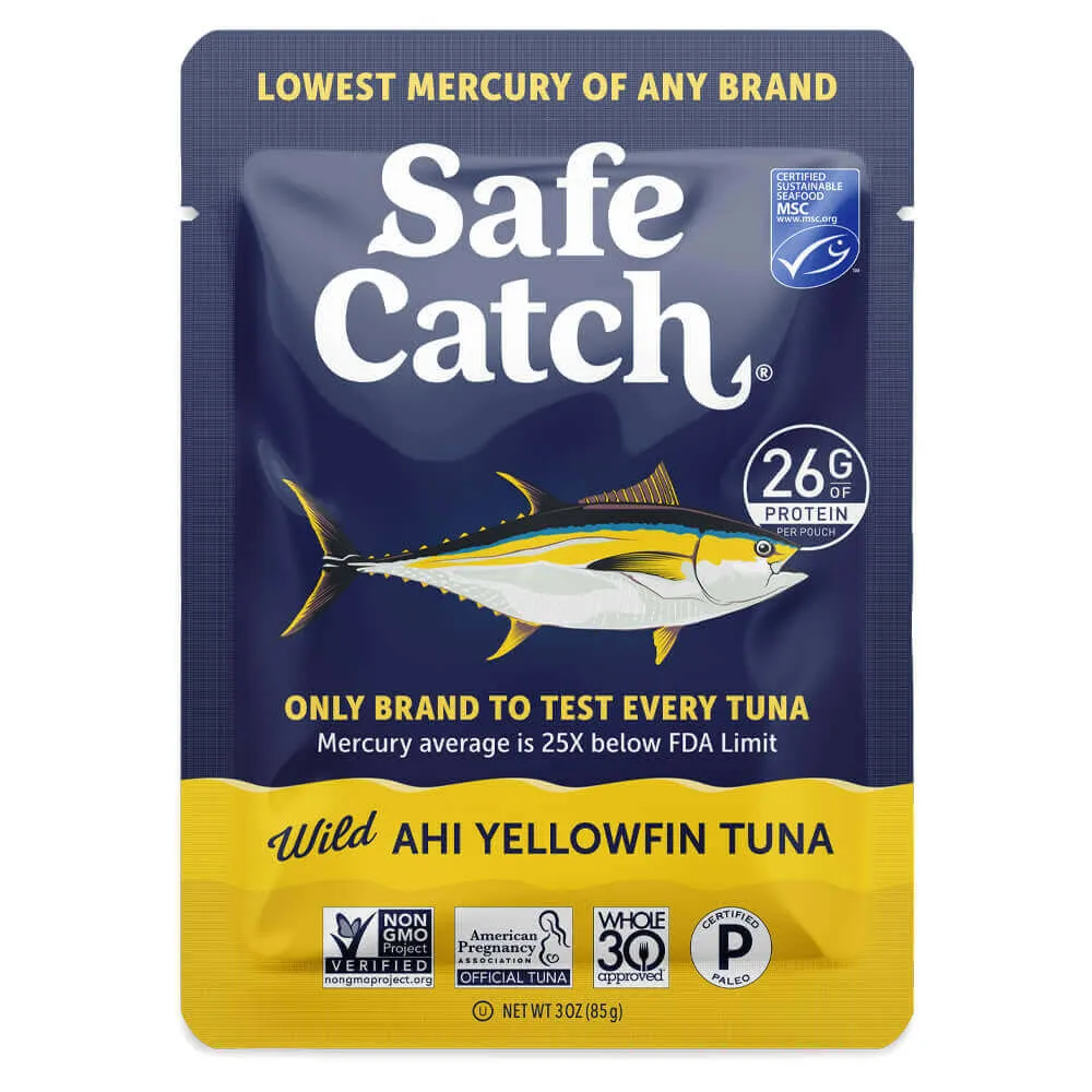 Safe Catch Tuna, Wild Ahi Yellowfin, Pouch - 12 x 3 oz