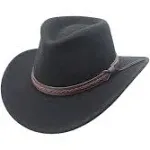 Sturgis Crushable Wool Felt Outback Western Style Cowboy Hat by Silver Canyon Black / Medium