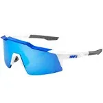 100% Speedcraft SL Sunglasses - White - Blue Mirror