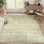 Valenrug Washable Rug - Stain Resistant Area Rugs for Living Room, Non Slip Backing Printed Rugs for Bedroom, Folable Machine Washable Area Rug (Green, 5'x7')