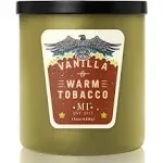 Manly Indulgence Vanilla & Warm Tobacco Scented Jar Candle for Men, 2 Cotton Wick, All American Collection, Green, 15 oz - Up to 60 Hours Burn, Soy Blend Wax, USA Poured