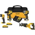 DEWALT 20V MAX 4-Tool Brushless Power Tool Combo Kit