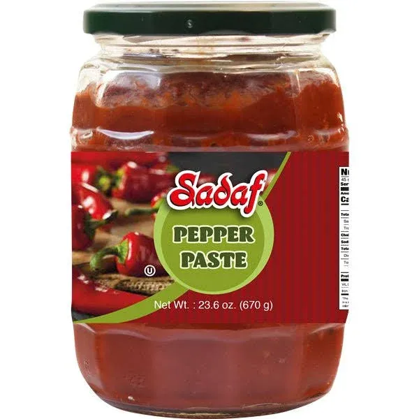 Sadaf Mild Pepper Paste - Pepper Paste for Cooking & Food Flavoring - Pepper Spread - Pasta Pepper Sauce - Kosher & Halal - 23.6 oz Jar