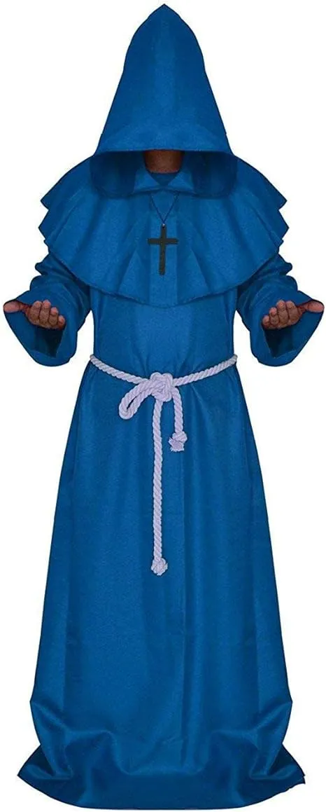 Medieval Hooded Monk Renaissance Priest Robe