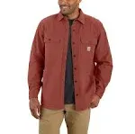 CARHARTT 2XL Tall Rugged Flex Night Blue Canvas Fleece Lined Men Shirt Jacket