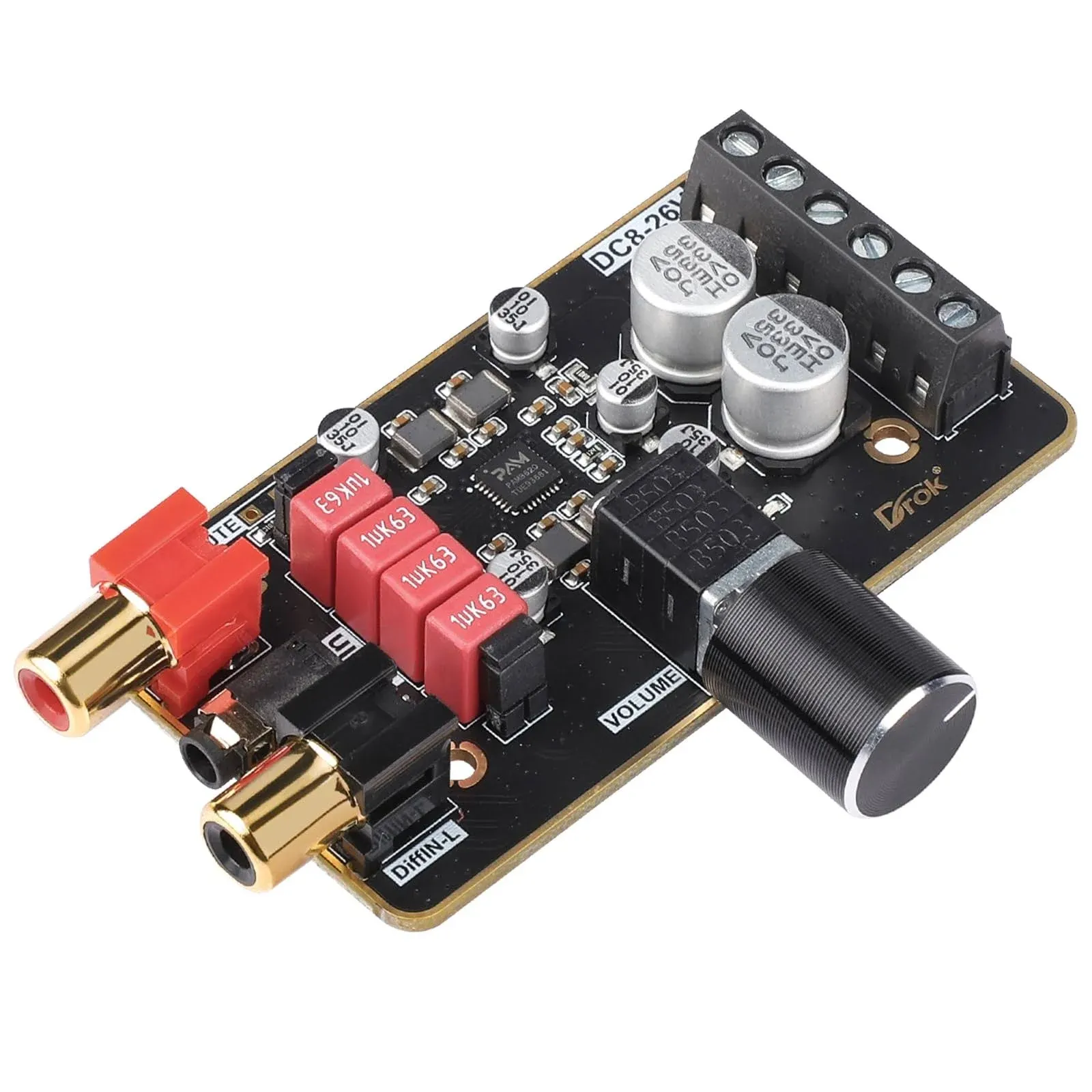 DROK 12V Amplifier Board, 15W+15W 2.0 Dual Channel Audio Amplifier Board PAM8620 DC 8-26V 24V Digital Stereo Amp Module Class D Mini Power Amplify Circuit for Sound System Speaker DIY