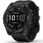 Garmin fenix 7S Sapphire Solar, Smaller adventure smartwatch, with Solar Charging Capabilities, Rugged watch with GPS, touchscreen, wellness features, dark bronze titanium with shale gray band