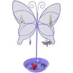 Cute Butterfly Jewelry Organizer – Purple Earring Jewelry Stand – Dresser Top Jewelry Organizer for Teens – Earring Holder