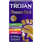 Trojan Condoms, Pleasure Pack - 12 condoms