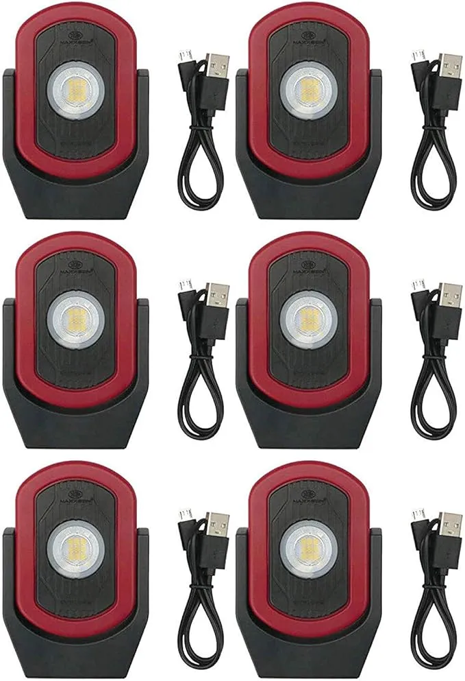 Maxxeon MXN00810 WorkStar Cyclops USB-C Rechargeable LED Work Light, Pack of 6 Lights