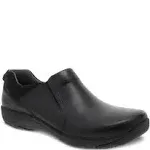 New w/ Box Dansko Neci Black Leather 38 / 8 Slip Resistant Work Shoe Clog Xp On 