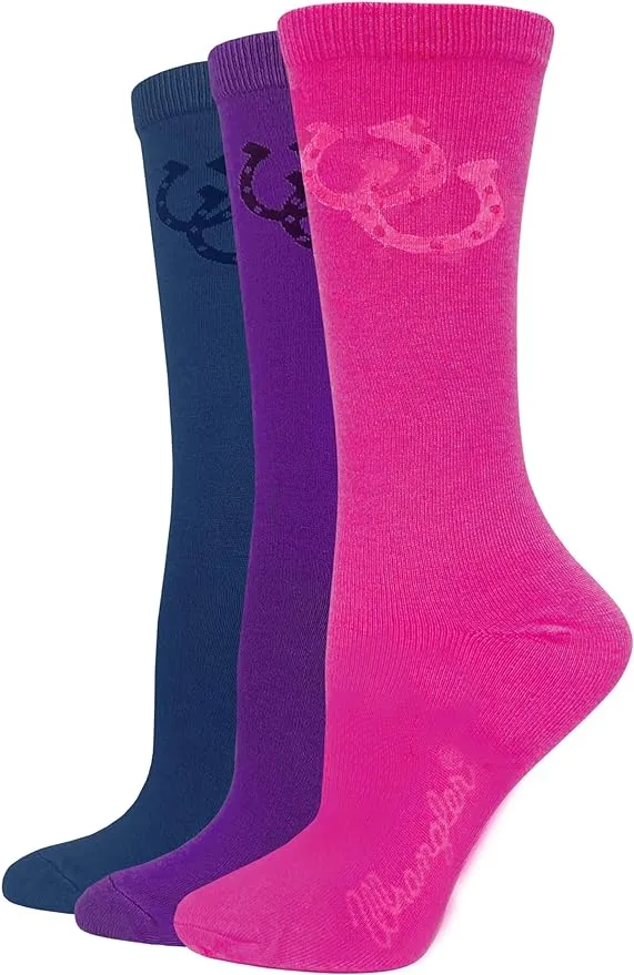 Wrangler Women's Horse Shoe Pattern Crew Socks (3 Pairs)