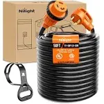 30 Amp 50 Feet RV Power Extension Cord with Polarity LED Light 10/3 Gauge