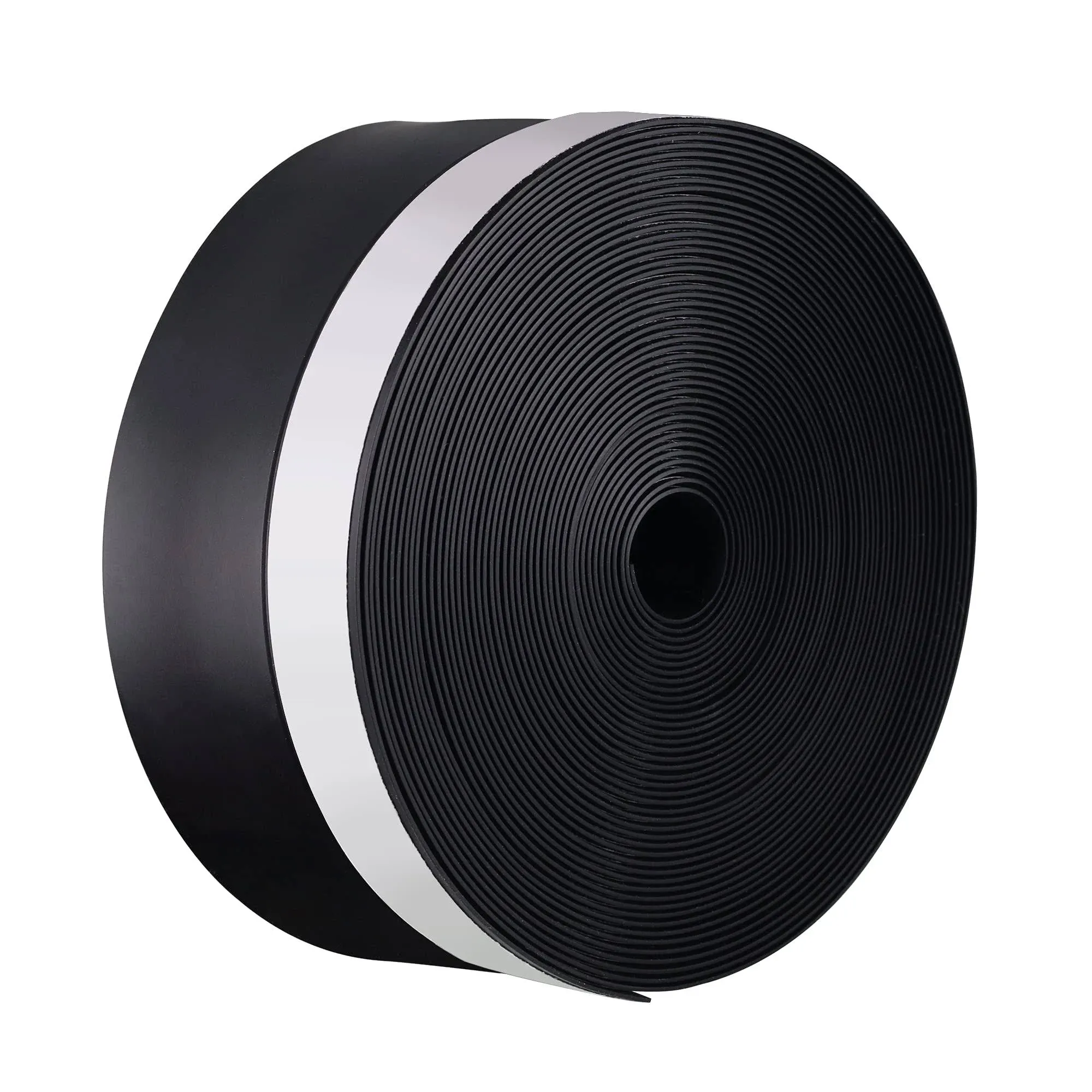 LLPT Weather Stripping Silicone Door Seal Strip 2.2” x 26 Feet Black Weather Stripping Tape with Adhesive for Door Sealing Window Gap to Block Cold or Hot Air Leaking in Room (WB226)