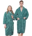 American Soft Linen, Mens and Womens Robes, unisex Bathrobes, S-M, Colonial Blue