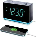 Emerson Radio ER100301 1.4" Smart Set Alarm Clock, Cyan