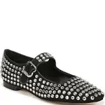 Sam Edelman Michaela Gem Mary Jane Flat Black Suede 6.5