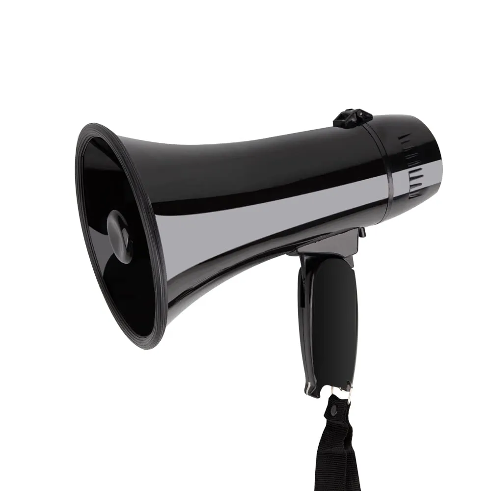 MyMealivos Portable Megaphone Bullhorn 20 Watt Power Megaphone Speaker Voice and SirenAlarm Modes with Volume control and Strap