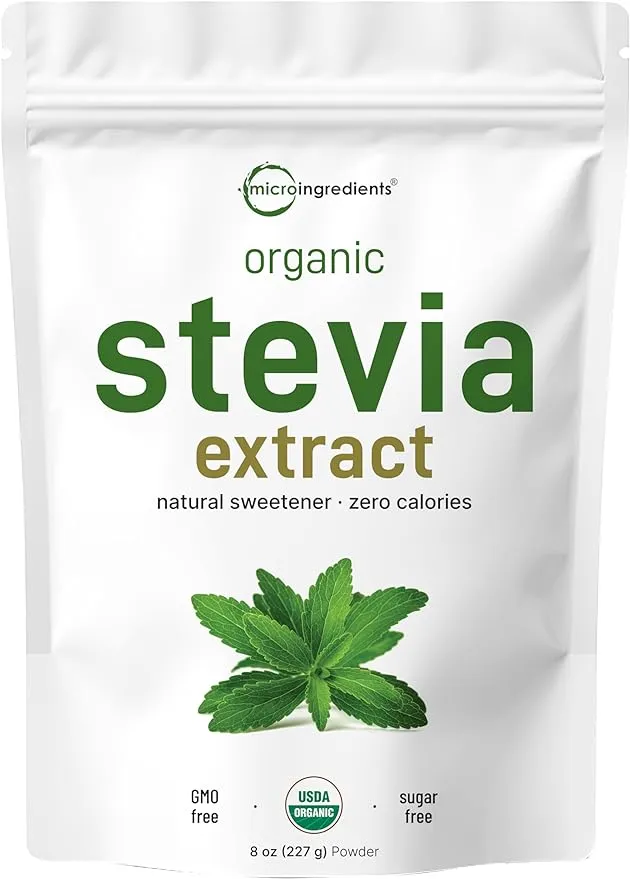 Pure Organic Stevia Powder, 8 Ounce, 1418 Serving, 0 Calorie, Na