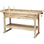 60 in, Three Drawer Hardwood Workbench