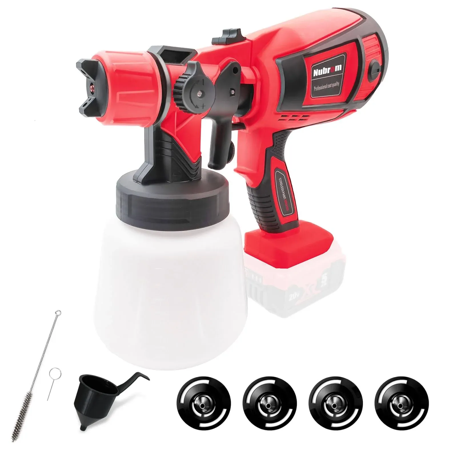 Cordless Paint Sprayer for Milwaukee 18V Battery,Handheld Paint Spray Gun with 4 Nozzles & 3 Spray Patterns for Home Interior and Exterior,House Painting,Furniture,Fence(No Battery)