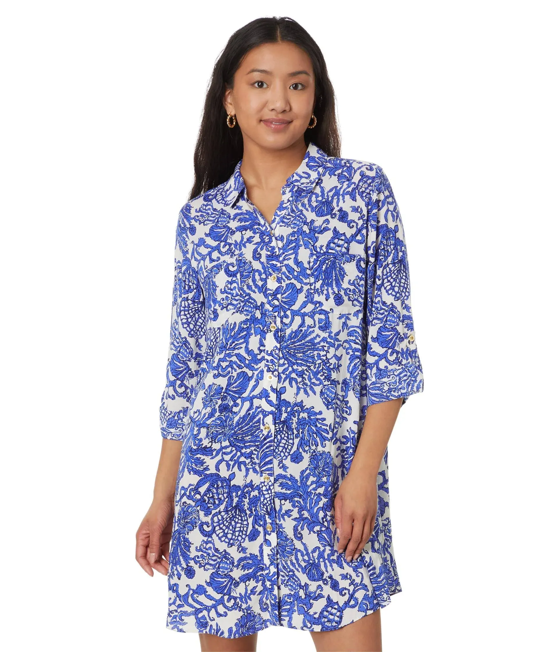 Lilly Pulitzer Natalie Shirtdress Cover-Up L