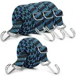 Heavy Duty Adjustable Bungee Cords with Double Hooks Set80&#034; Long Flat Heavy D...