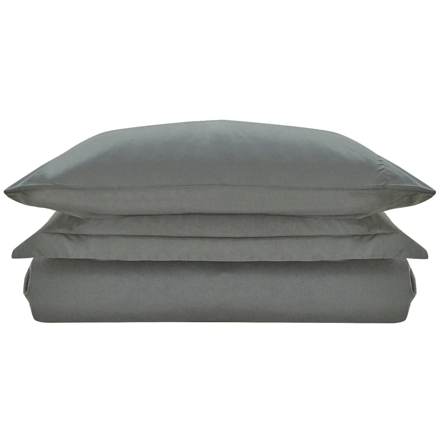 Mellanni Duvet Cover Set Iconic Collection Double Brushed Microfiber, 3-Piece, Gray, Twin