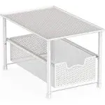 Simple Houseware Stackable Under Sink Cabinet Sliding Basket Organizer Drawer, White