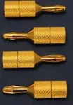 Gold Plated (3u thickness) Spade to Banana Adapters - pack of 4 - New