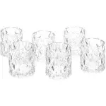 Koyal Wholesale 3" Tall Clear Modern Multifaceted Glass Candle Holders