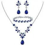 Swarovski Crystals Silver Jewelry Set