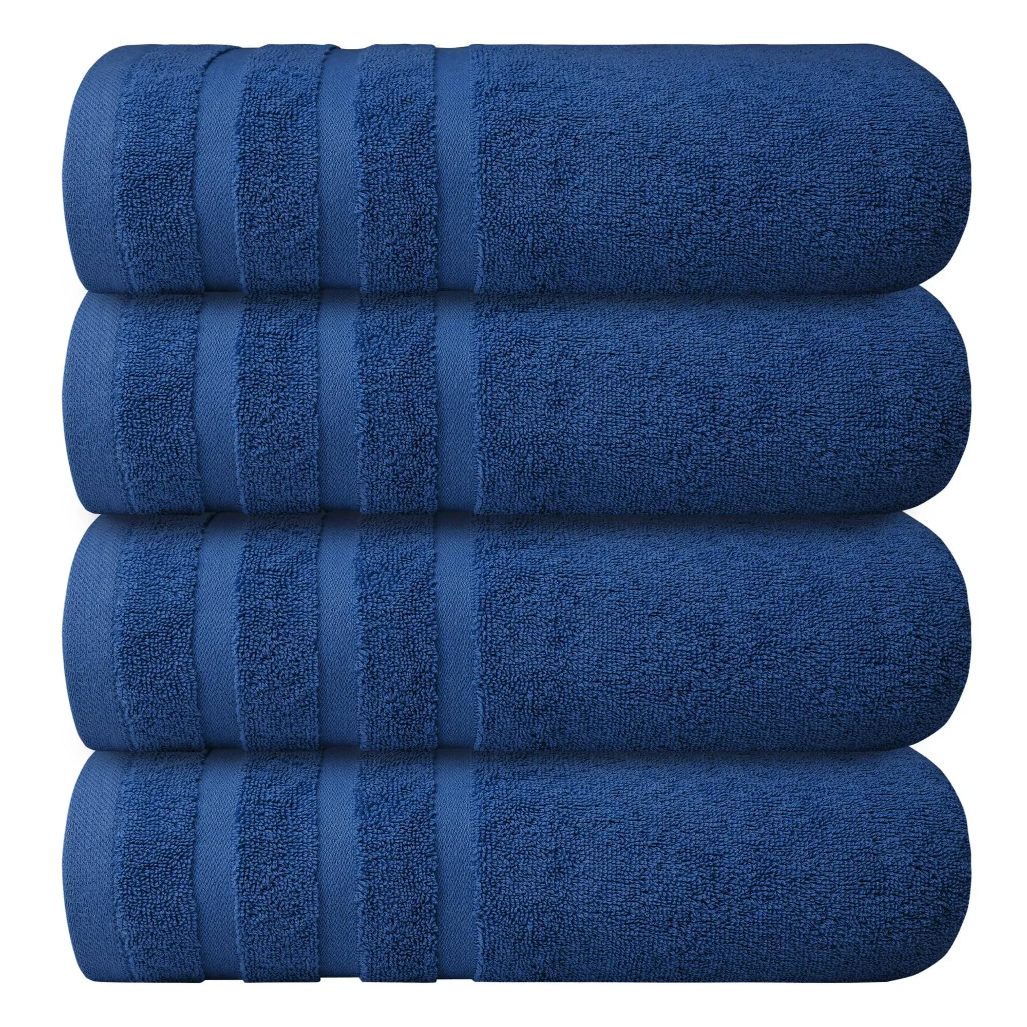 Infinitee Xclusives Premium Blue Bath Towels (4 Pack 27x54inches) 100% Cotton ...