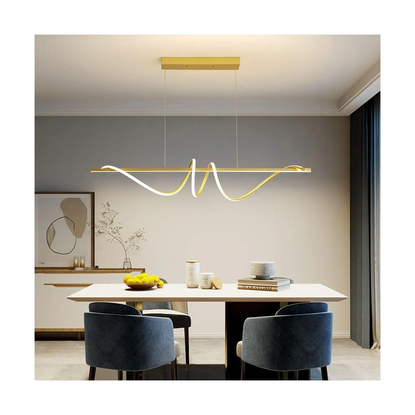 Modern Design Dimmable Desk Linear Pendant Light, with Remote Control Dimmabl...